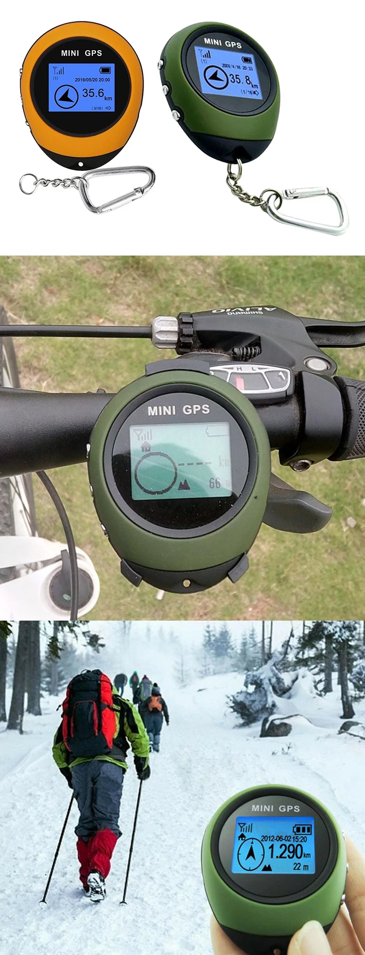 Handheld Mini Navigation Satellite GPS Tracker Positioner Locator Compass for Outdoor Sport Travel Hiking Climbing