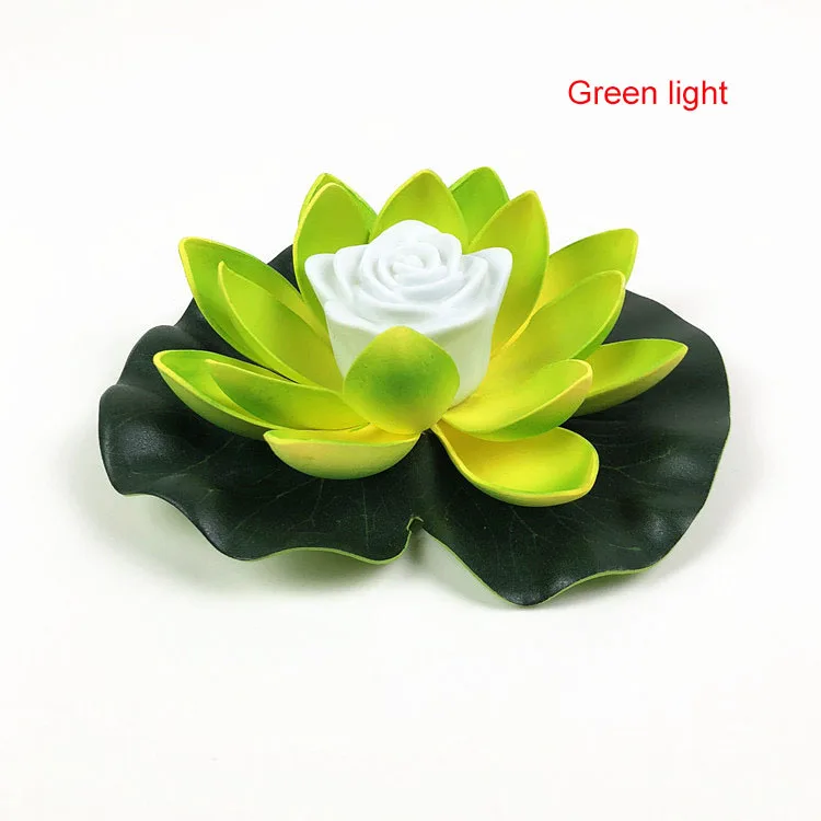 Multicolor Recyclable Eco-friendly EVA Foam  Water  Floating  Lotus Pool Wish Lantern  Led  Lily Water Lantern