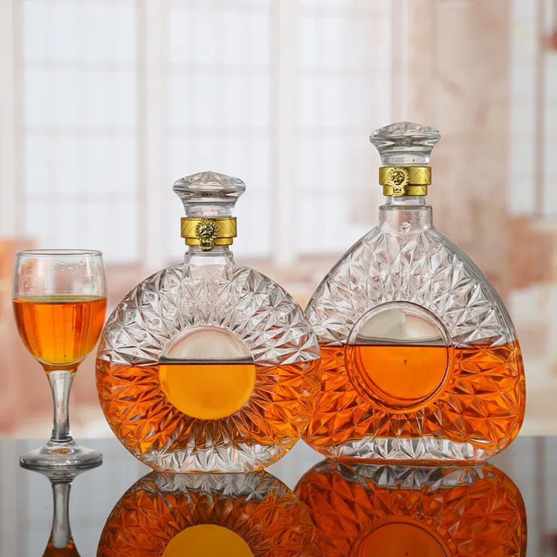 750ml High Quality Standard Unique Shape Fancy Cherry Wine Glass Bottle for Liquor Wholesale in Europe