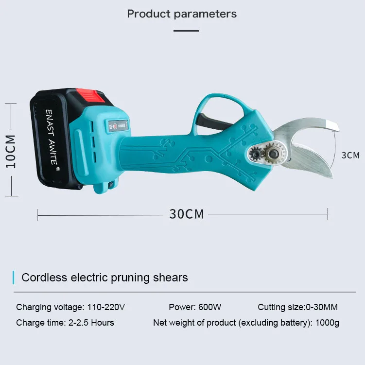 Rechargeable Cordless Electric Tree Pruning Scissor 30mm SK5 Garden Shear Thick Branch Shear Portable Fruit Tree Pruning Shears