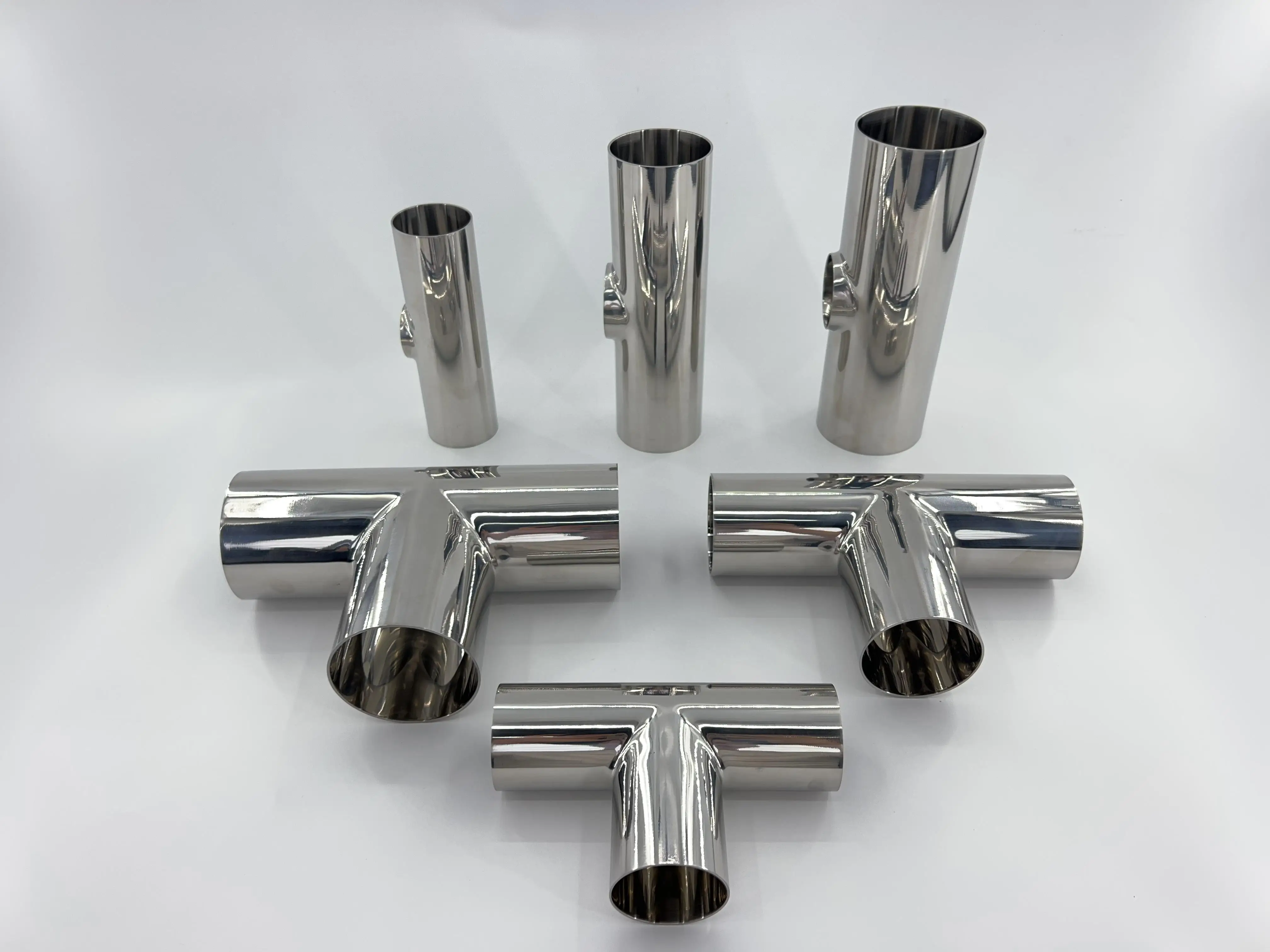304 Stainless Steel Equal Groove Tee Sanitary Tee Fittings For Pipe Connection