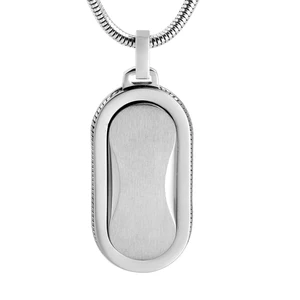 Tizti Jewelry Engravable High Quality Fashion Design Snake Chain Ion Plated Stainless Steel Oval DogTag Necklace