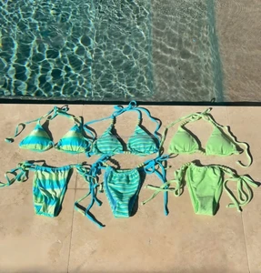 Summer Swimwear Fashion Sexy Triangle  Female Designer Bikini Tied String Bikini Set