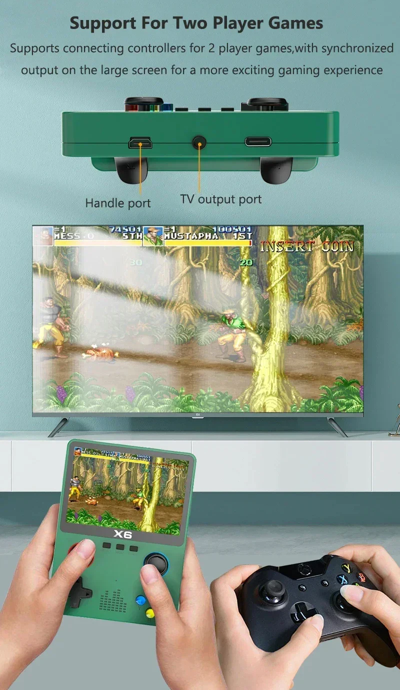 1p ye - Console de jeu vidéo portable SF2000, console de jeu à écran