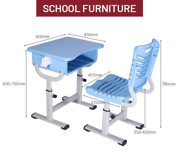 Cheap Abs Classroom Single Student School Desk And Chair Table And