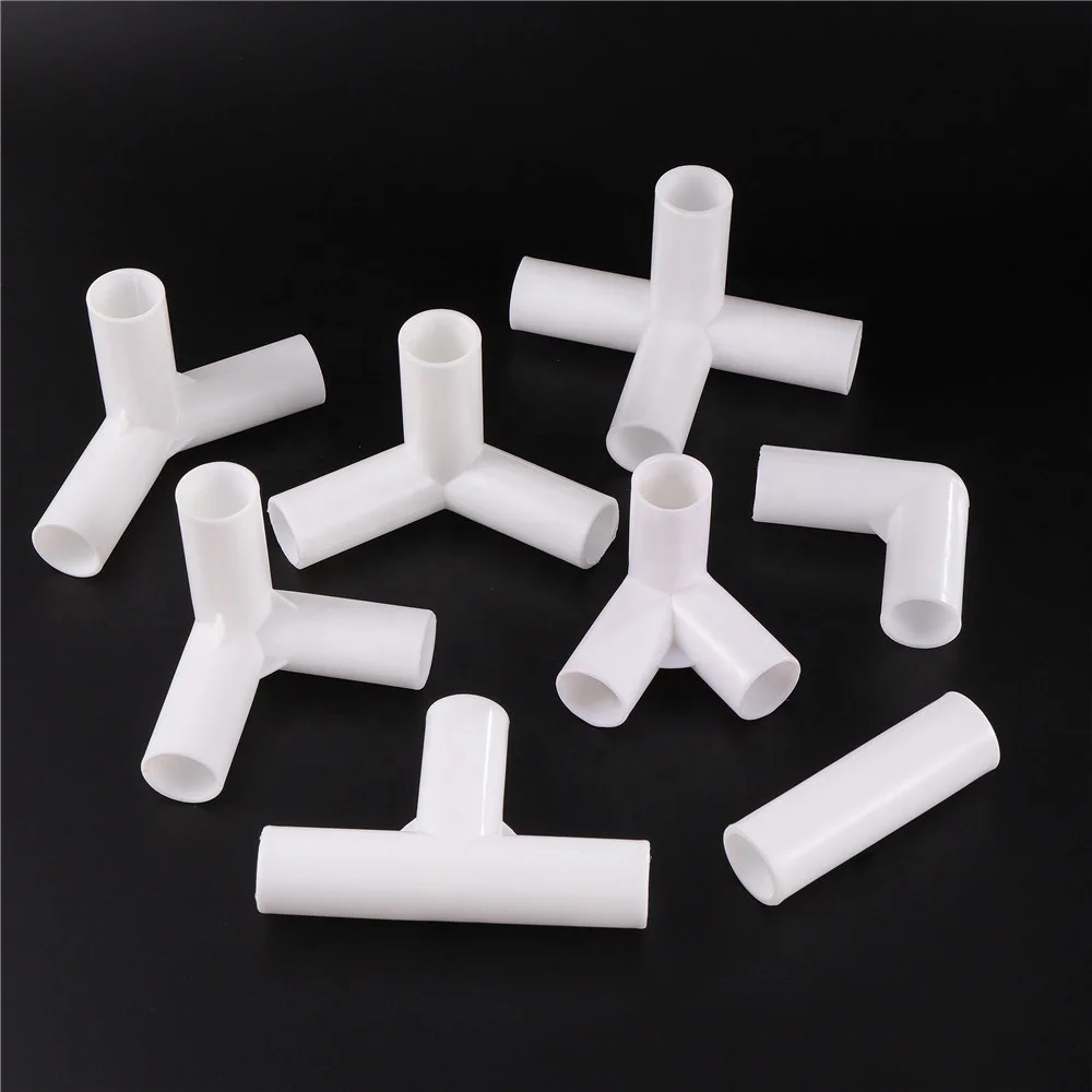 Inner Diameter 19mm Straight Elbow 3 4 Way Tee 60 90 120 135 Degree PVC Pipe Connector Adapter DIY Tent Fitting