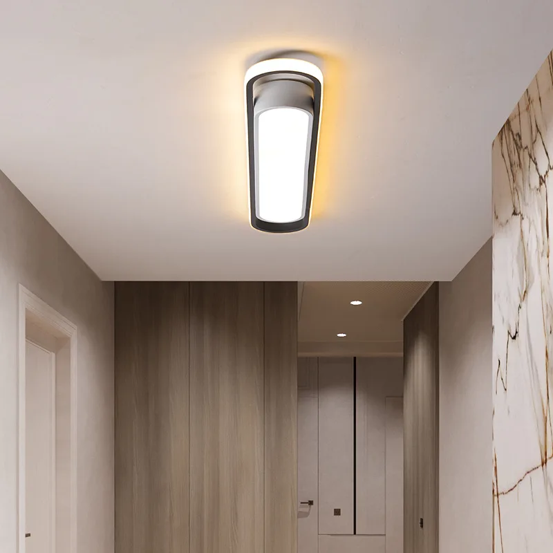 Modern LED Ceiling Lamp Rectangular Aisle Long Strip Light Living Room Corridor Kitchen Nordic Creative Balcony Ceiling Light