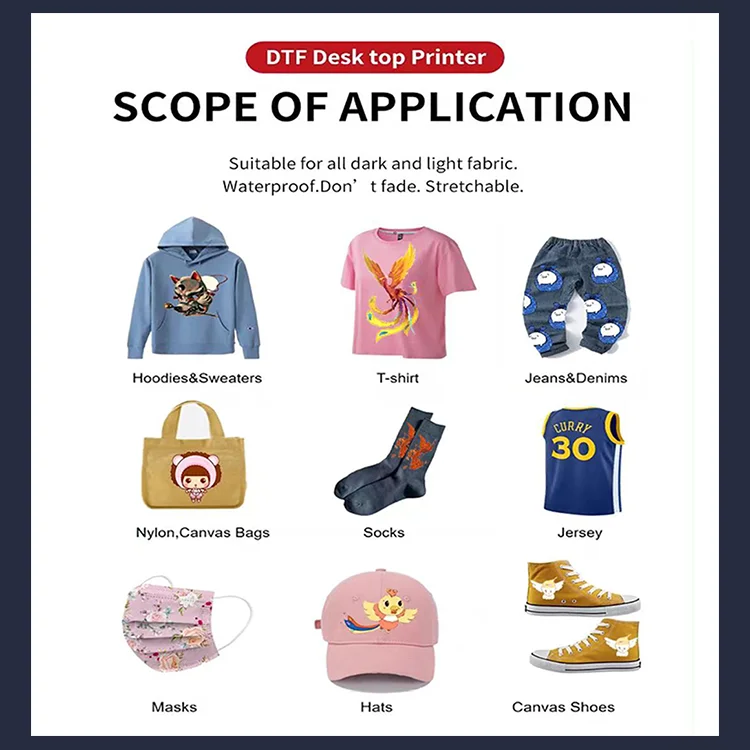 13-Inch Desktop DTF Printer Small A3 Tshirt Printing Machine with Dryer and Powder Shaker for Tshirt Transfer Roll Pet Film details