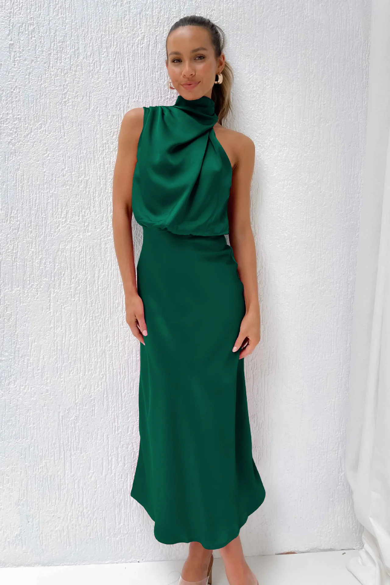 Elegant Summer Dress - Modest Party Satin Silk Cocktail