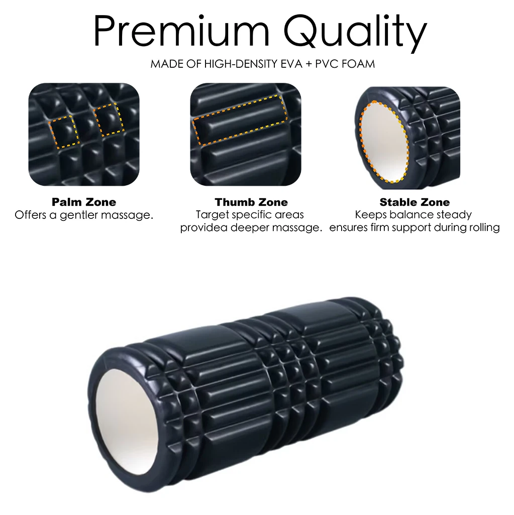 Supplier High Density EVA PVC 33cm Yoga Foam Roller for Muscle Massage and product detail 2