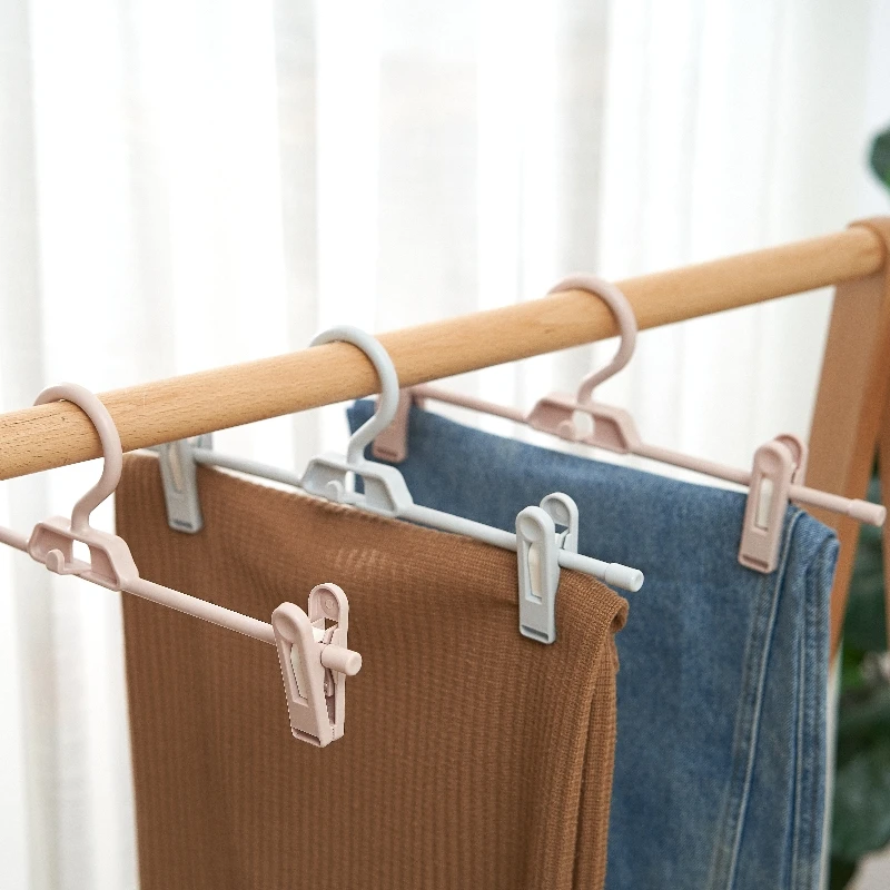 SOLELY Multi-function Plastic Pants Socks Trousers rack Hanger with Clips