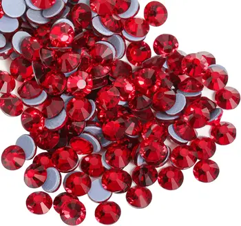 OPL Medium Siam Glass HotFix Rhinestones - Elegant & Long-Lasting Decorative Stones, Ideal for Crafts & Apparel