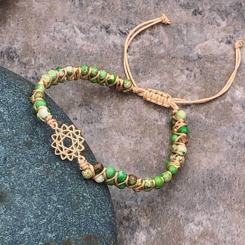 4mm Beads Handmade Bracelet Tree of Life Charm Bracelets African Japser  String Braided Bracelets Yoga Friendship Lover Bracelet