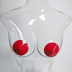 Handmade Reusable Black Red Punk Silicone Sticky PU Women's Sexy Fashionable Nipple Breast Covers with Custom Logo for Parties