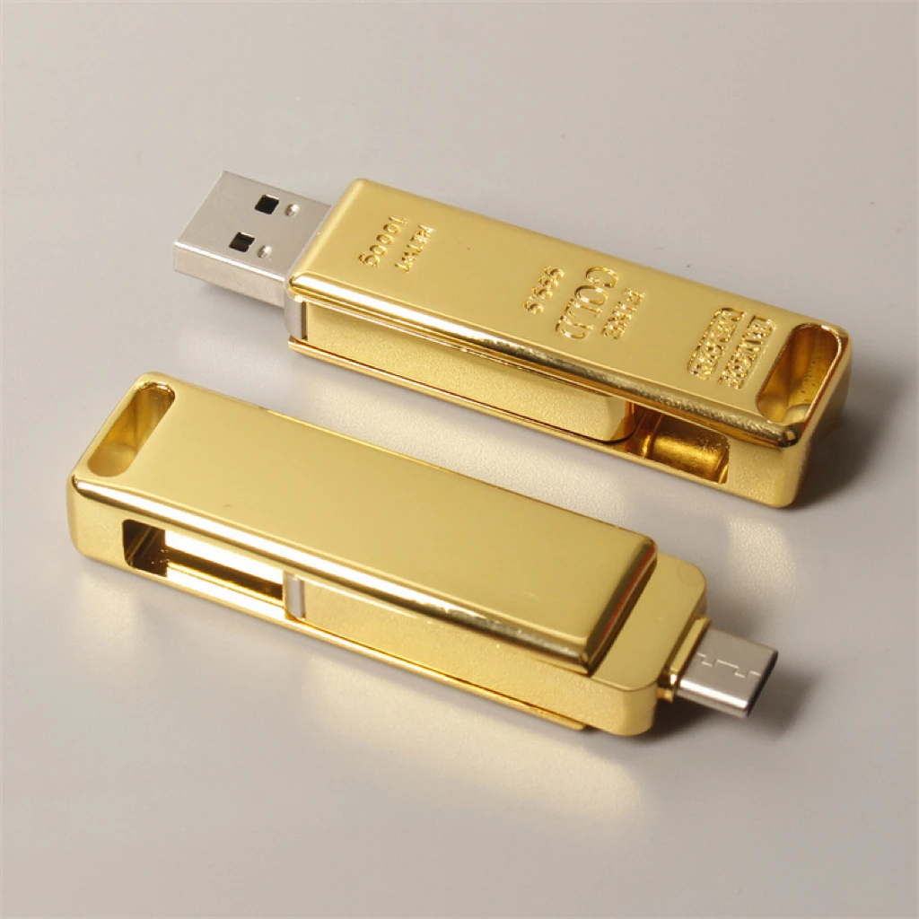 High-end Gold Bar OTG USB Flash Drive - Customizable Logo