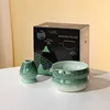 FJT Bow Knot Bowl Stand Kiln เปลี่ยนกล่องของขวัญสีเขียวสีดำ