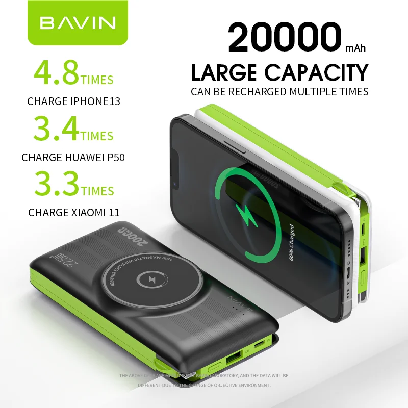 Bavin Wireless Charging Power Bank 20000mah Bavin Wireless Power