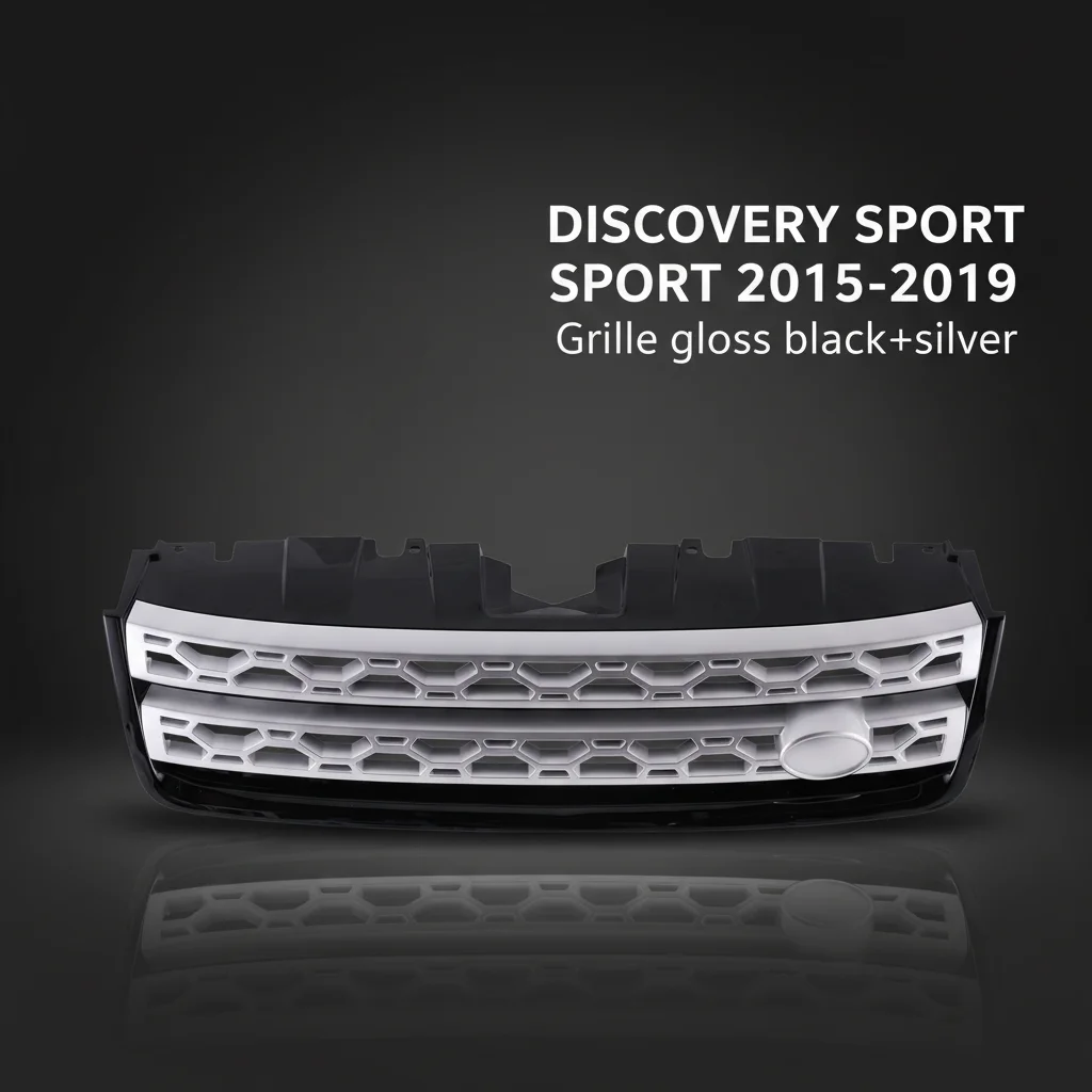 LR061222-B/097948 Gloss Black+Silver Range Air-inlet Front Grille for Land Rover DISCOVERY SPORT 2015-2019