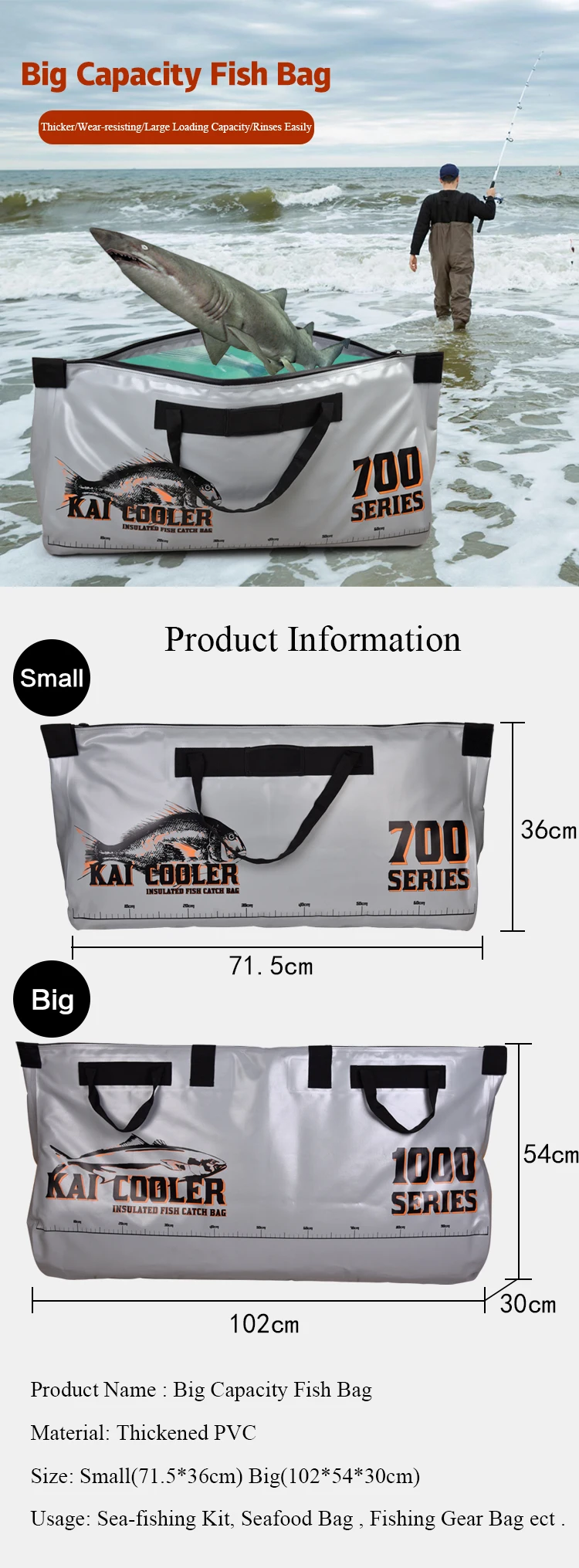 2022 Custom Portable Outdoor Catch Sling Fishing Tackle Chiller Cooler