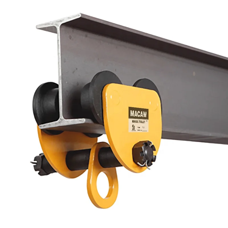 Manual Push I h Beam Chain Geared Hoist Lift Cart Monorail Gear Trolley