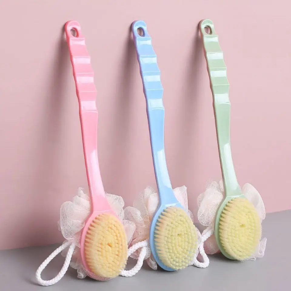 Smell Removing Dehumidification Long Handle for Body Double Two Sides Back Detachable Natural Bristle Shower Bath Brushes