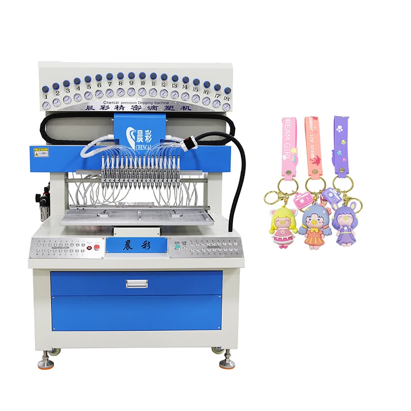 18 Colors 2D 3D Soft PVC Dispensing Machine Rubber Patch Making Machine