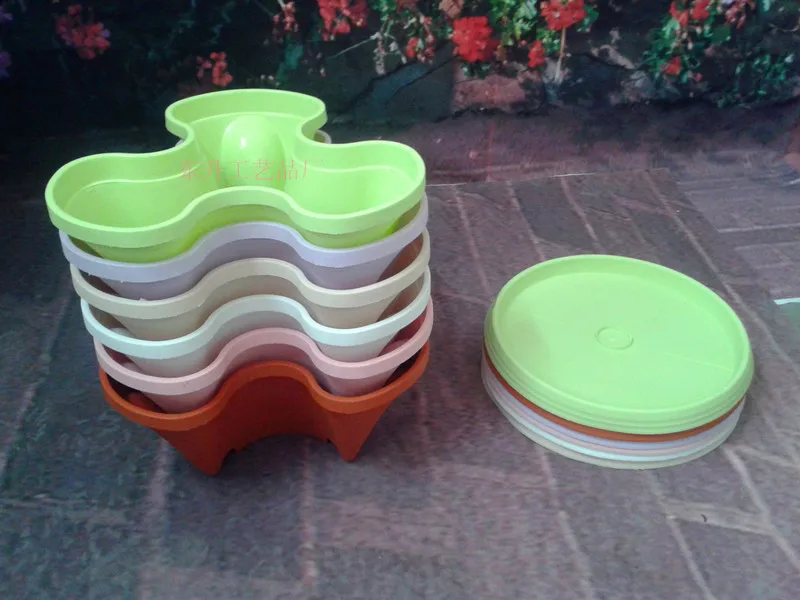 Colored Plastic Stackable Flower Pot Vertical Plant Pot