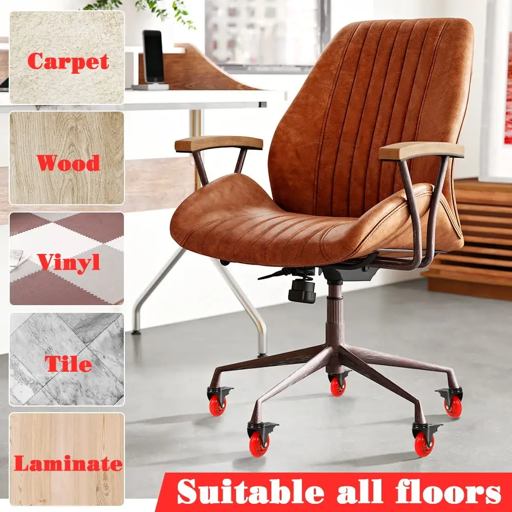 2.5 Inch Roller Style Office Chair Stem Caster Pu Polyurethane Standard Stem Replacement Office