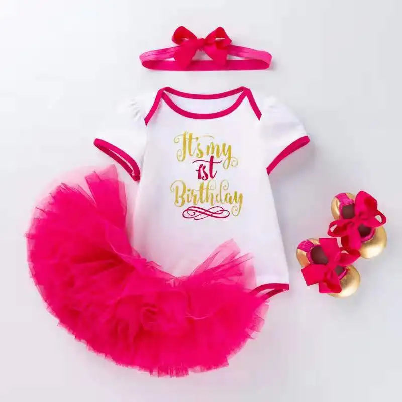 Xmas 1st First Baby Birthday Outfits For Kids Birthday Party Romper 1