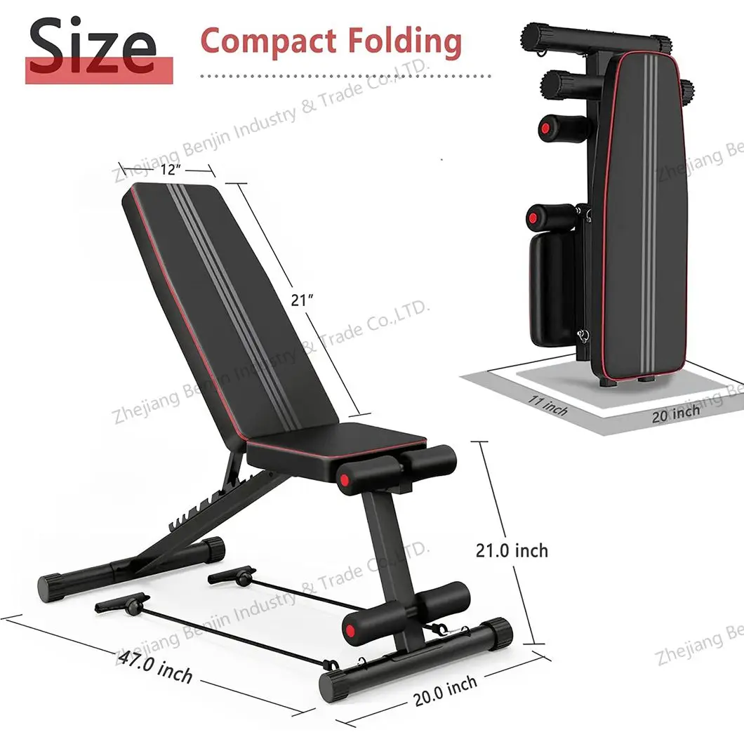 NICEPEOPLE Foldable Weight Bench For Home Gym – 660LB Capacity, 8 Backrest Positions