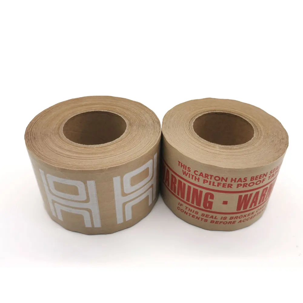 Wholesale Water-activated Logo Printed Packing Reinforced Kraft Gummed Paper Tape