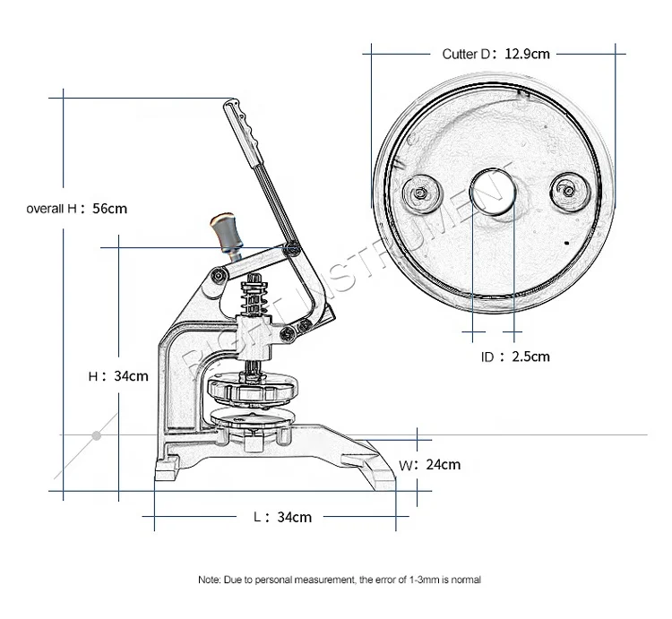 10/50/100CM2 Manual Round Fabric GSM Cutter Cotton GSM Sample Cutting Machine for Fabrics