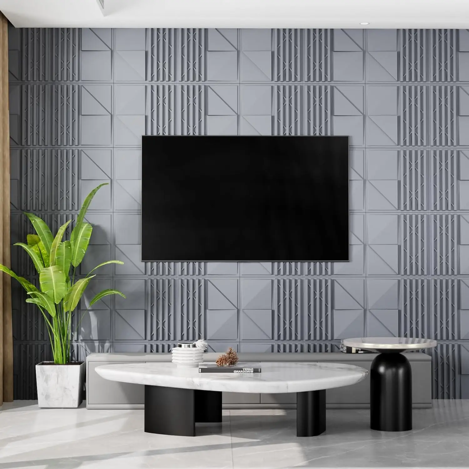 ZJ Recycled Plastic 50*50 Cm PVC Decorative 3D Wall Panels