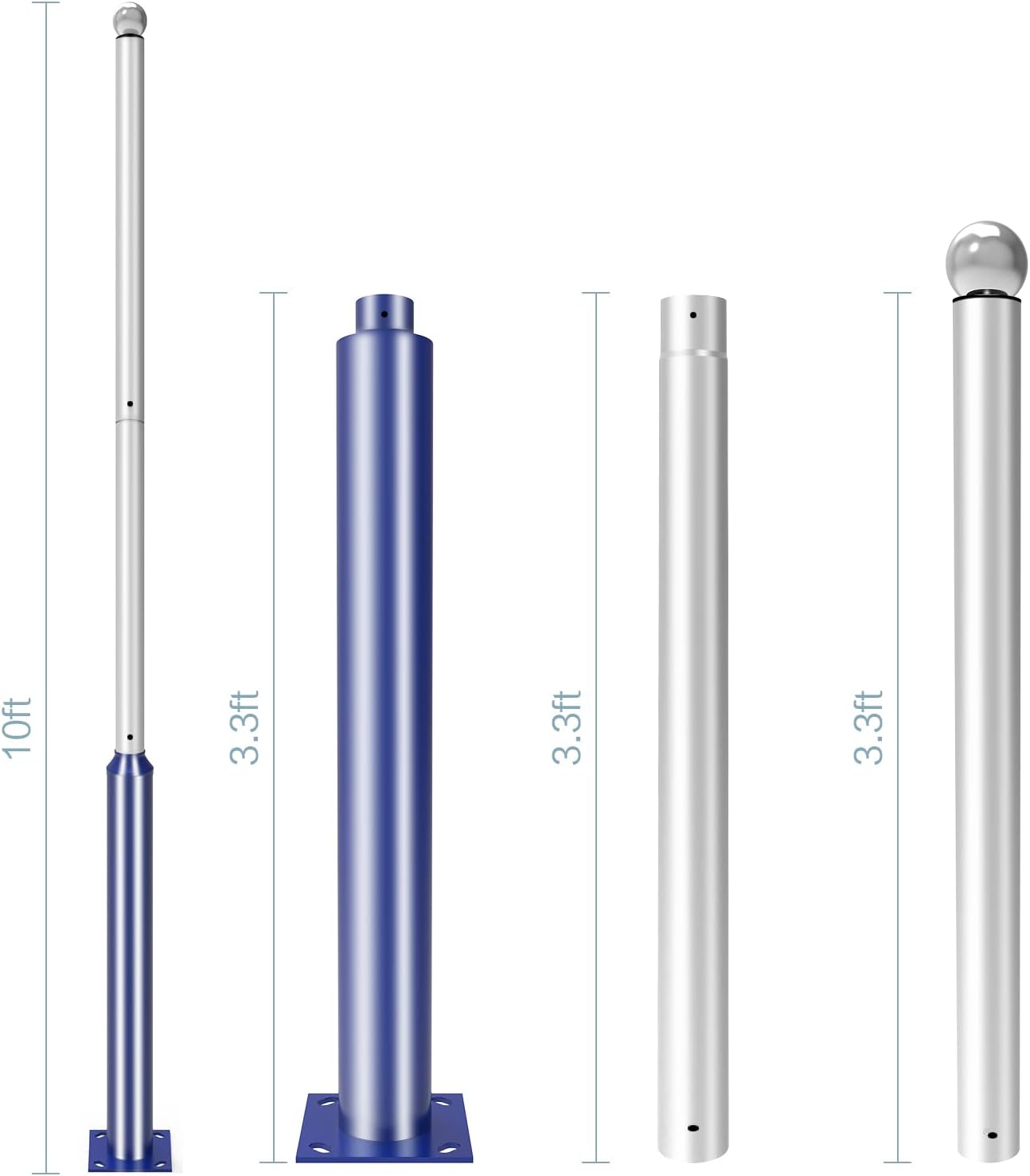 Osum OEM ODM Hot Dip Color Galvanized 3m 4m 6m 8m Height Telescopic Aluminium Iron Steel Led Solar Street Light Poles
