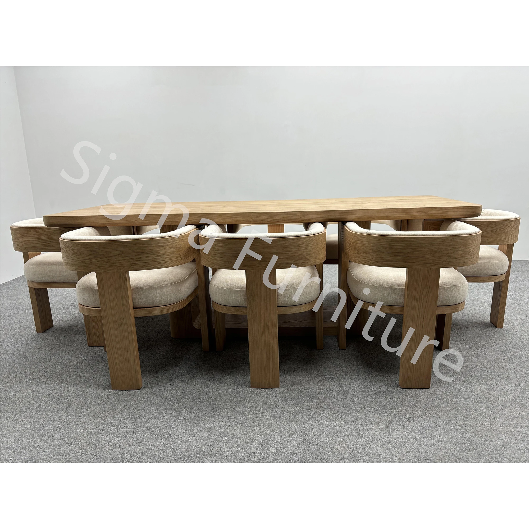 Modern Design Style Nordic Curved Back Wooden Leg Chair Room Furniture Kitchen Dining Chairs with Arm