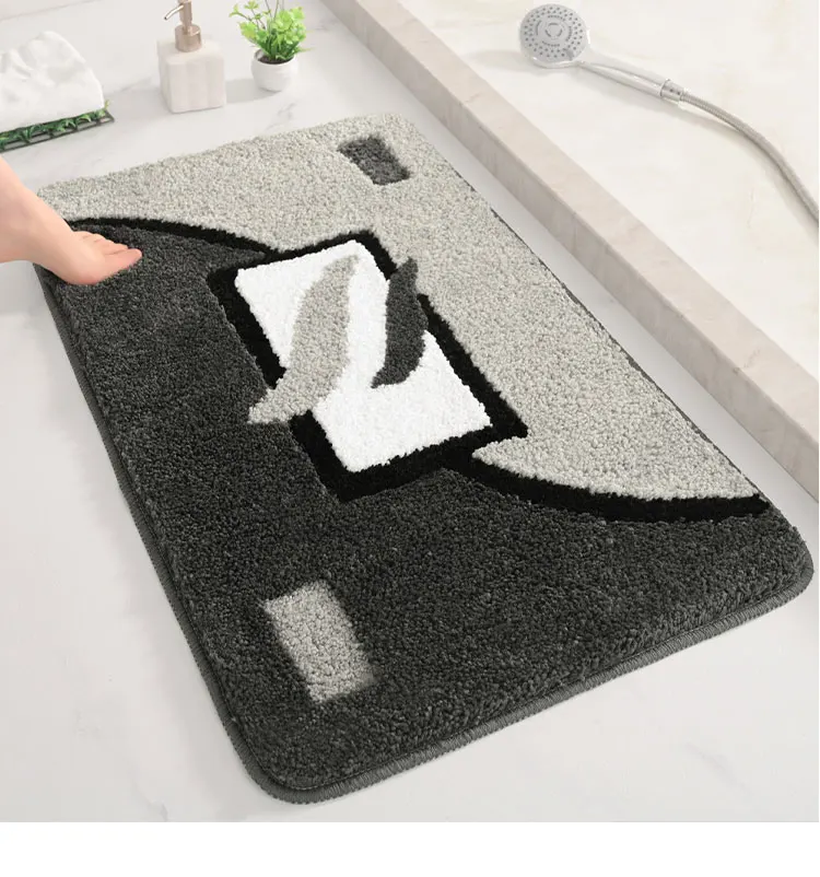  Wholesale Soft Shaggy Microfiber Waterproof Bathroom Mat Thick Microfiber Shower Bath Mat For Hotel factory