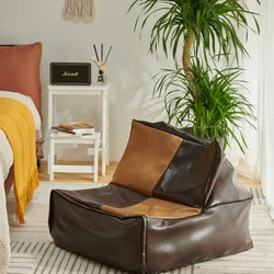 European Bedroom bean bag sofa cum bed cover sitzsack square leather bean bag sofa NO 1