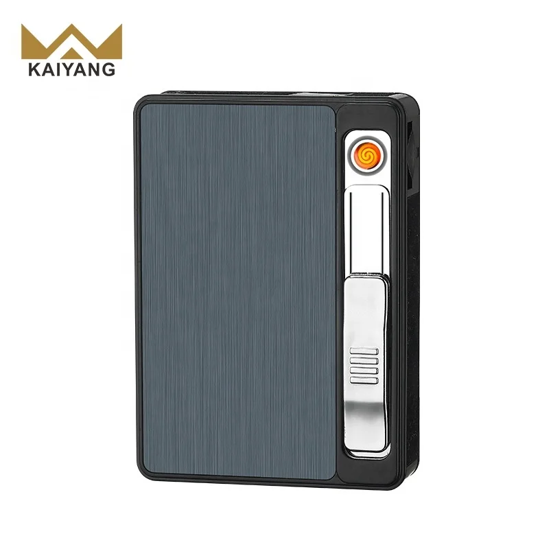 automatic flameless cigarette lighter Usb Rechargeable Electric Built-in Flame Less Case Ejection Digital Electronic Lighter 12V Universal Car Flameless Cigarette