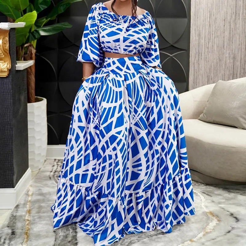 Limanying Nigerian Elegant 2 Piece Set African Dresses For Women Plus