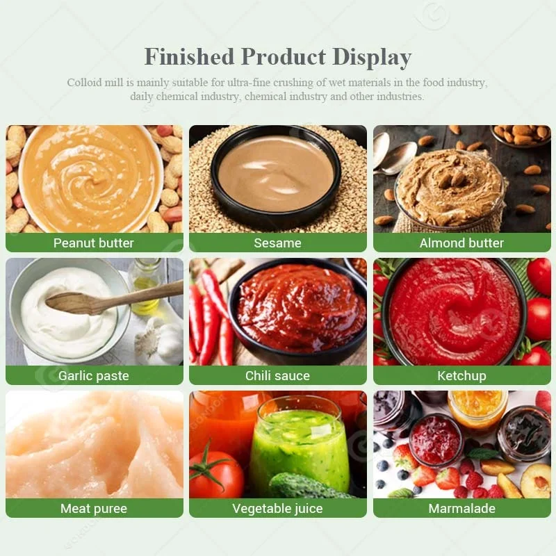 Nut Butter Mixer Process Used Peanut Colloid Mill Parts Super-Fine Sesame Paste Tahini Make Machine