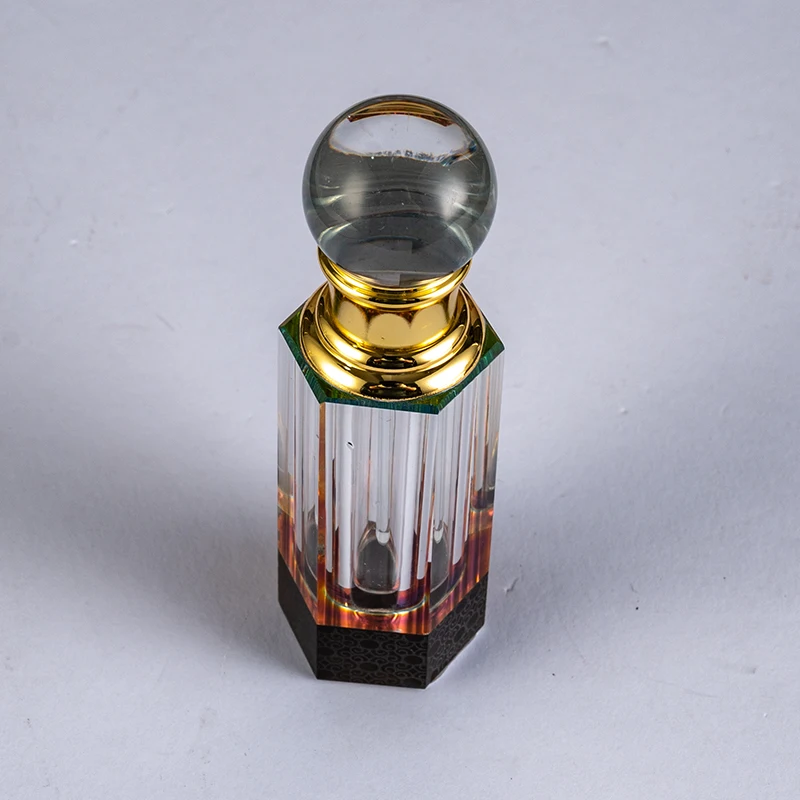 New Products Wholesale Hot Sale Bicolor Square Pillar Exquisite Glass Empty Bottle 3ml Customizable Crystal Perfume Bottle