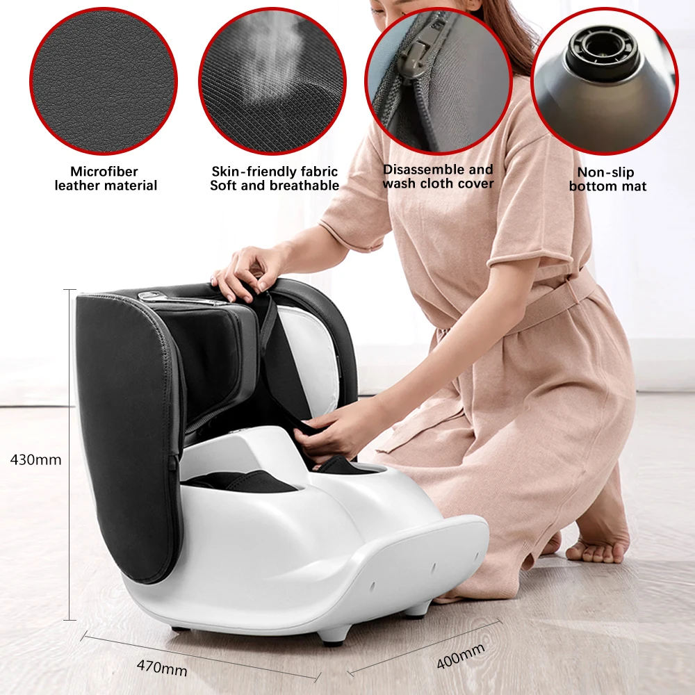 Electric Wireless Air Compression Heating Vibration Massage Leg Foot Calf Knee Massage Foot Massager Machine