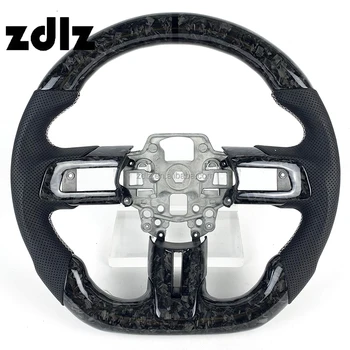 Forged Carbon fiber For Ford mustang GT 2015 2018 2019 2023 Perforated Leather Steering Wheel