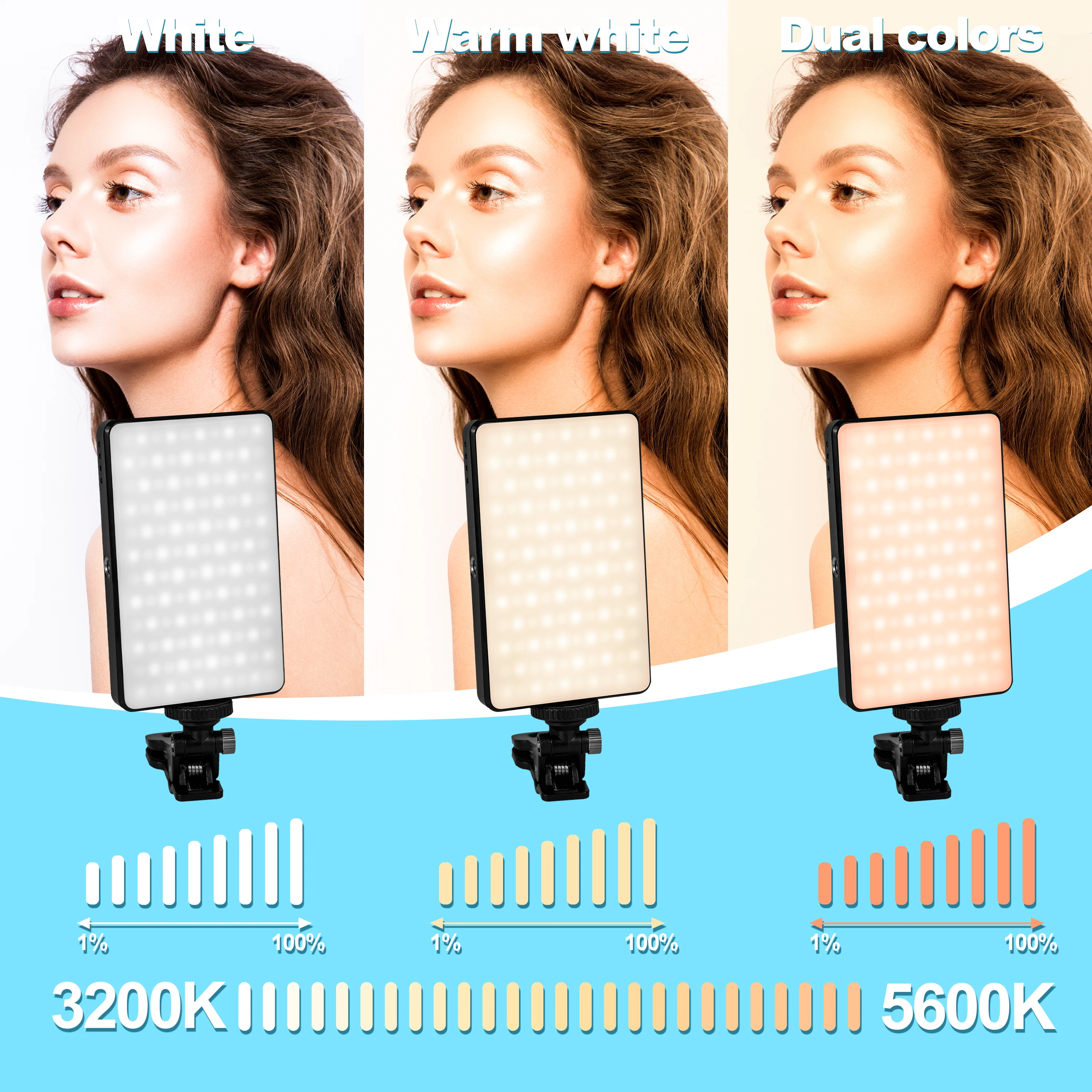 Rechargeable Cell Phone Selfie Clip Light Live Streaming Equipment Broadcast Phone Laptop Camera Photography Video Lighting