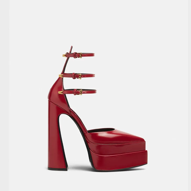 JY Shoes Chunky-Heel Platform Pumps