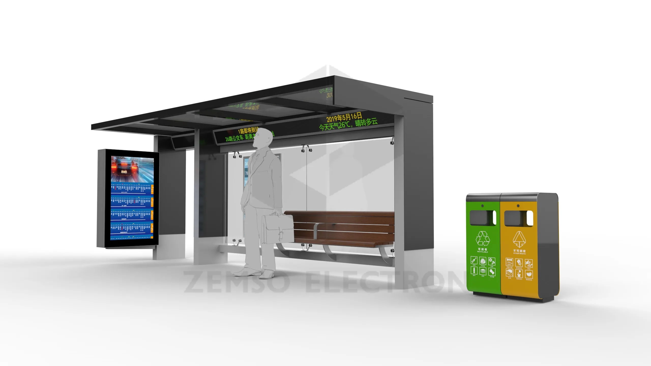Smart Bus Stop Manufacturer Bus Stop Shelters Modern Waiting Bus Shelter Design