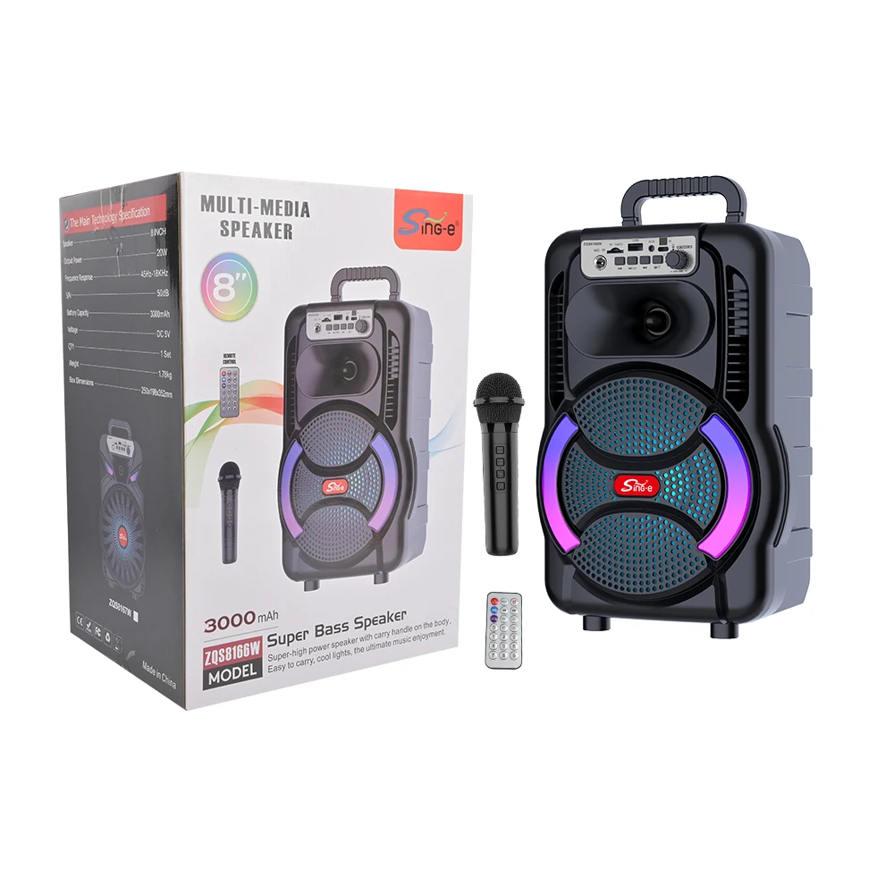 Sing-e ZQS8166W 8-Inch Portable Karaoke Speaker – Wireless Party