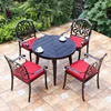 5-4 chairs+D90cm round pattern table