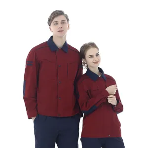 Unisex Workwear Pants & Jacket Burgundy Corporate Employee Suit Workwear for Men