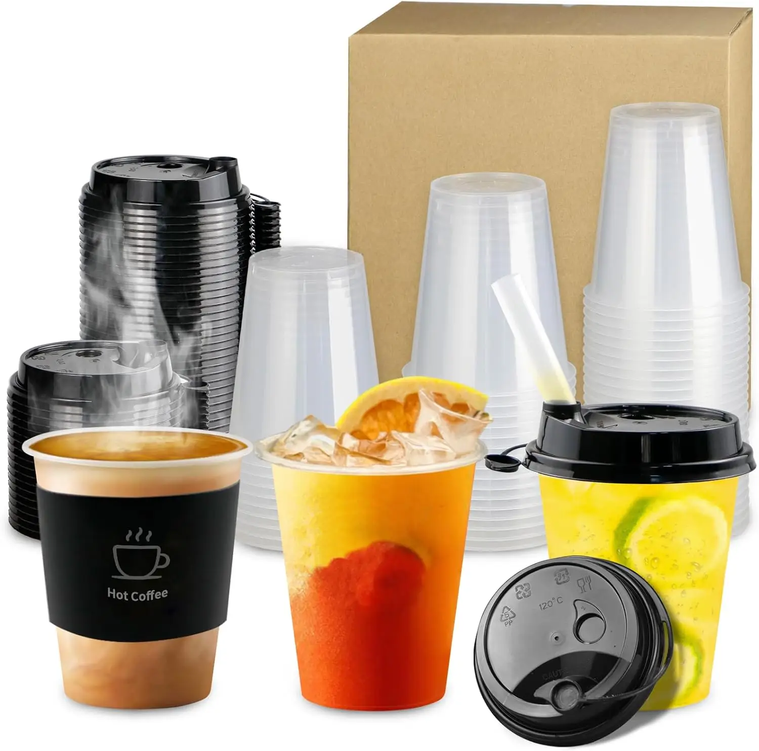 Custom Logo Printing Clear Plastic Coffee Juice Milk Tea Boba Frosted Bubble Tea Cup with Lids